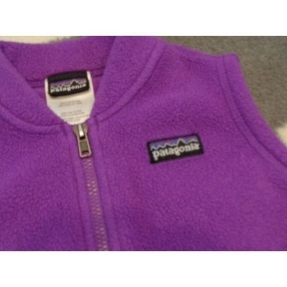 New Patagonia Synchilla Baby Purple Vest Size 12 Months Full Zip Fleece - Picture 2 of 5